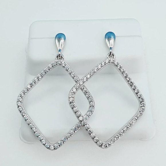 "925 Sterling Silver Cubic Zirconia Earrings, UU1P6A6115 - Picture 4 of 9